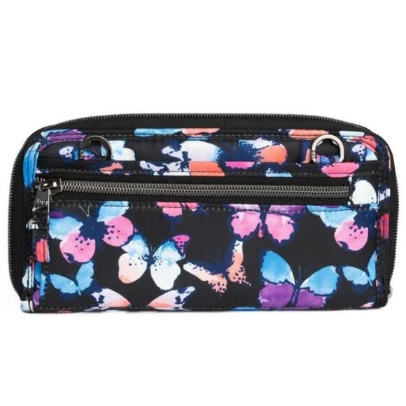 Lug Kickflip SE Convertible RFID Wallet Watercolor Butterflies - Picture 6 of 12